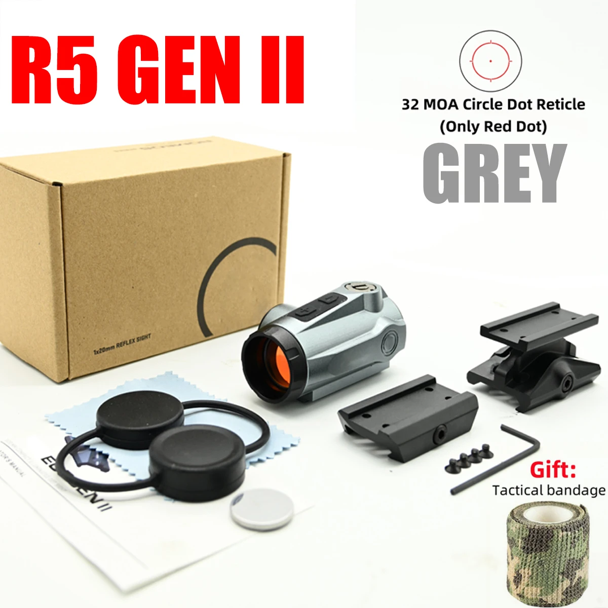 R5II Red Dot Verlichte Holografische Richtkijker 3x/5x Vergroten Side Flip Tactische Combo Reflex Scope Sight Kit Collimator