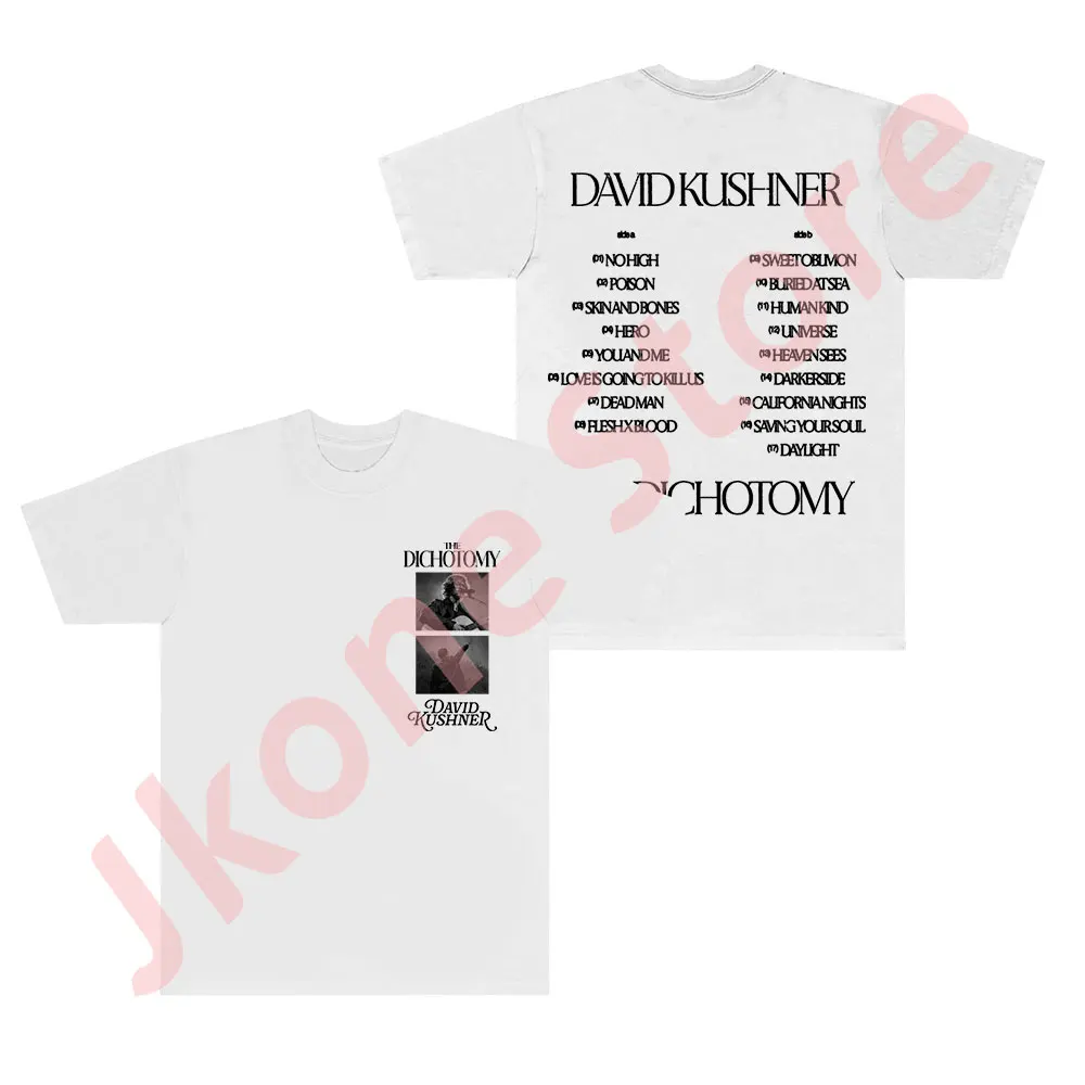 David Kushner Tracklist Tee The Dichotomy Tour Merch T-Shirts Summer Women Men Fashion Casual Short Sleeve Top