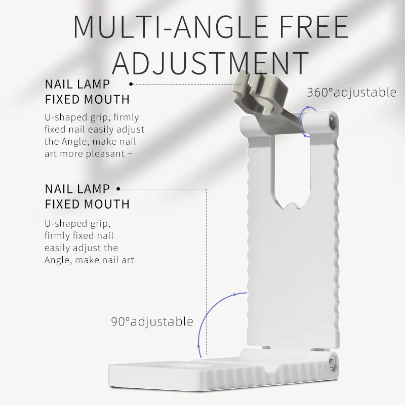 YIKOOLIN Mini Foldable Nail Light Stand 360°Adjustable Rotation LED Nail Lights Stand Portable for Gel Nail Dryers Stand Manicur