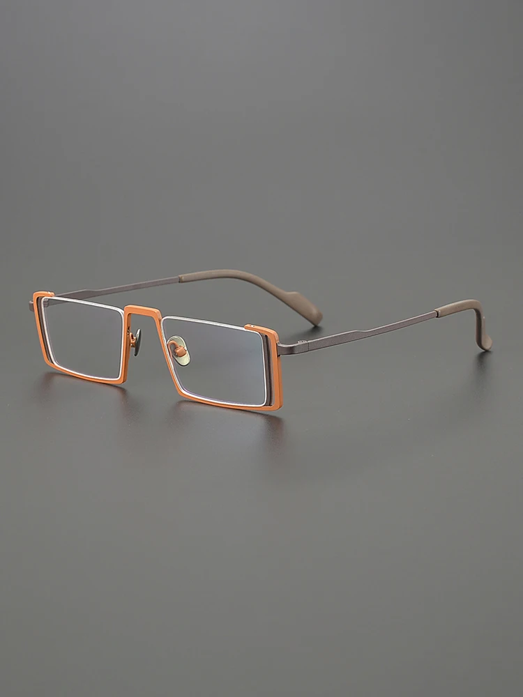 

Lightweight Titanium Half Frame Glasses for Men Optical Prescription Eyewear Business Women Myopia Reading Personalized Eyeglass