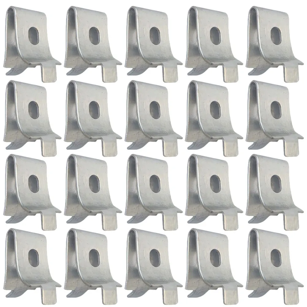 20Pcs Stainless Steel Shelf Bracket Pegs Adjustable Shelving Bracket Clips for Glass Shelf Cabinets Garage Workshop Stable