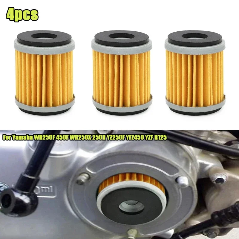 

4 Pcs Oil Filter Cleaner For YAMAHA WR YZF-R XG XT YZ 250 450 125 WR125 YZF-R125 XG250 XT250 YBR2505D1 WR450 YZ450 YP125 YP