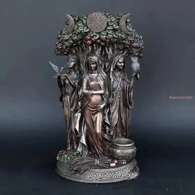 Retro Greece Religion Triple Goddess Artemis Aphrodite Hecate Resin Ornaments Figurines Miniatures Crafts Christmas Home Decor