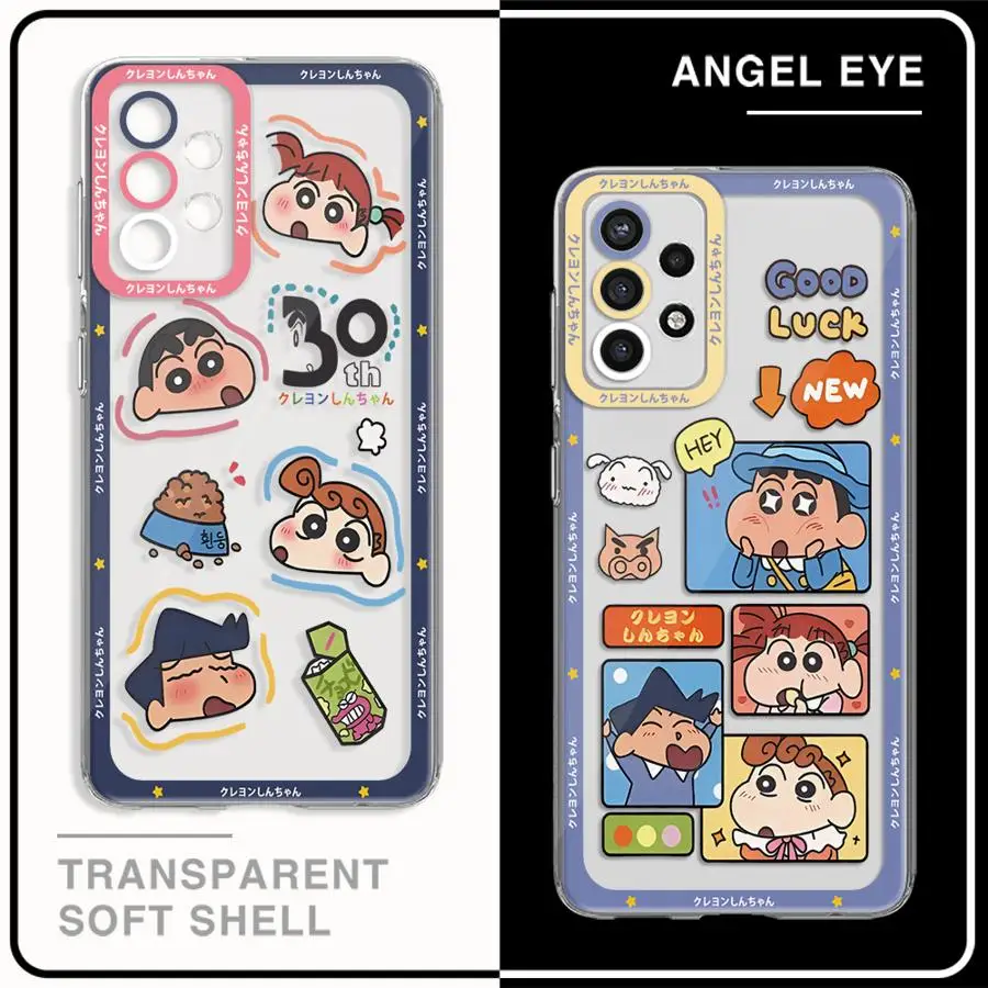 S-ShinChans Cartoon Phone Case for Samsung Galaxy A35 A55A53 A54 A73 A34 A33 A25 A24 A13 A14 A15 5G Clear Soft Shell