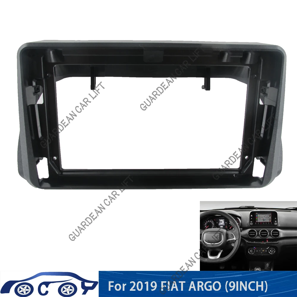 9 Inch Car DVD Frame Audio Dashboard Trim Kit Panel Radio Large Screen Car Multimedia Player For 2019 FIAT ARGO Install Facia