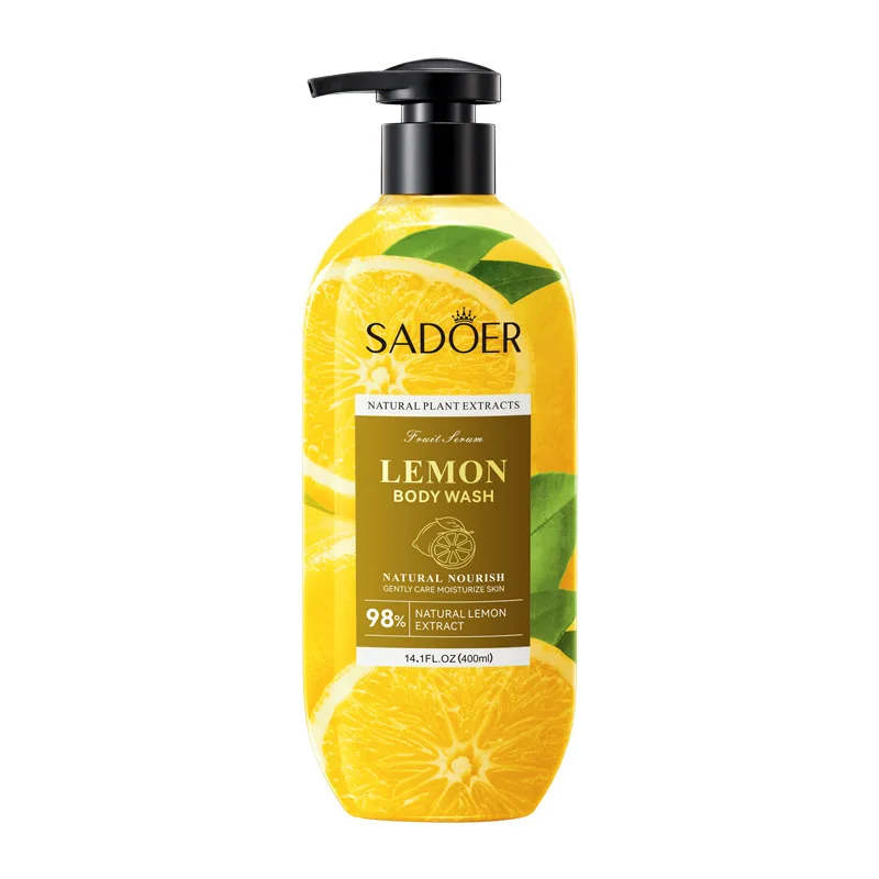 Lemon shower gel for warming and exfoliating body cleansing Brighten skin tone Skin care