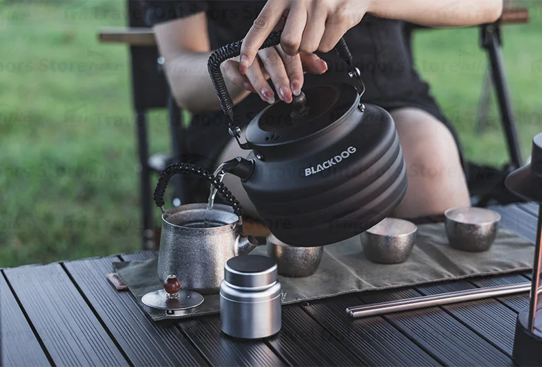 Naturehike BLACKDOG 230g Aluminium-Reisewasserkocher Outdoor Camping Tragbarer Kocher 1,3L Picknick-Teekanne Tee-Kaffee-Kochgeschirr – Detail 5