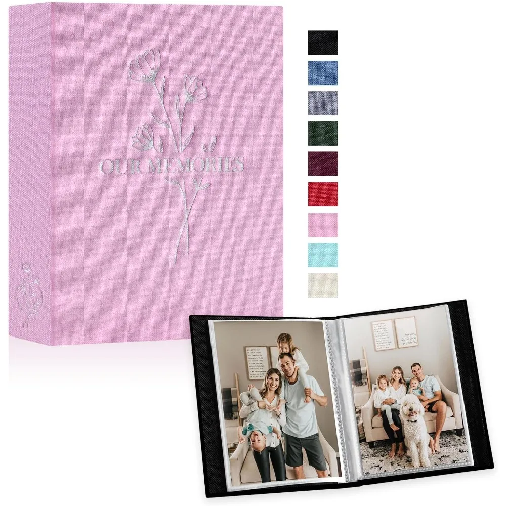 

Small Photo Albums 4x6 50 Pictures 2 Packs, Linen Photo Book Photobook Pockets Set, Each Pack