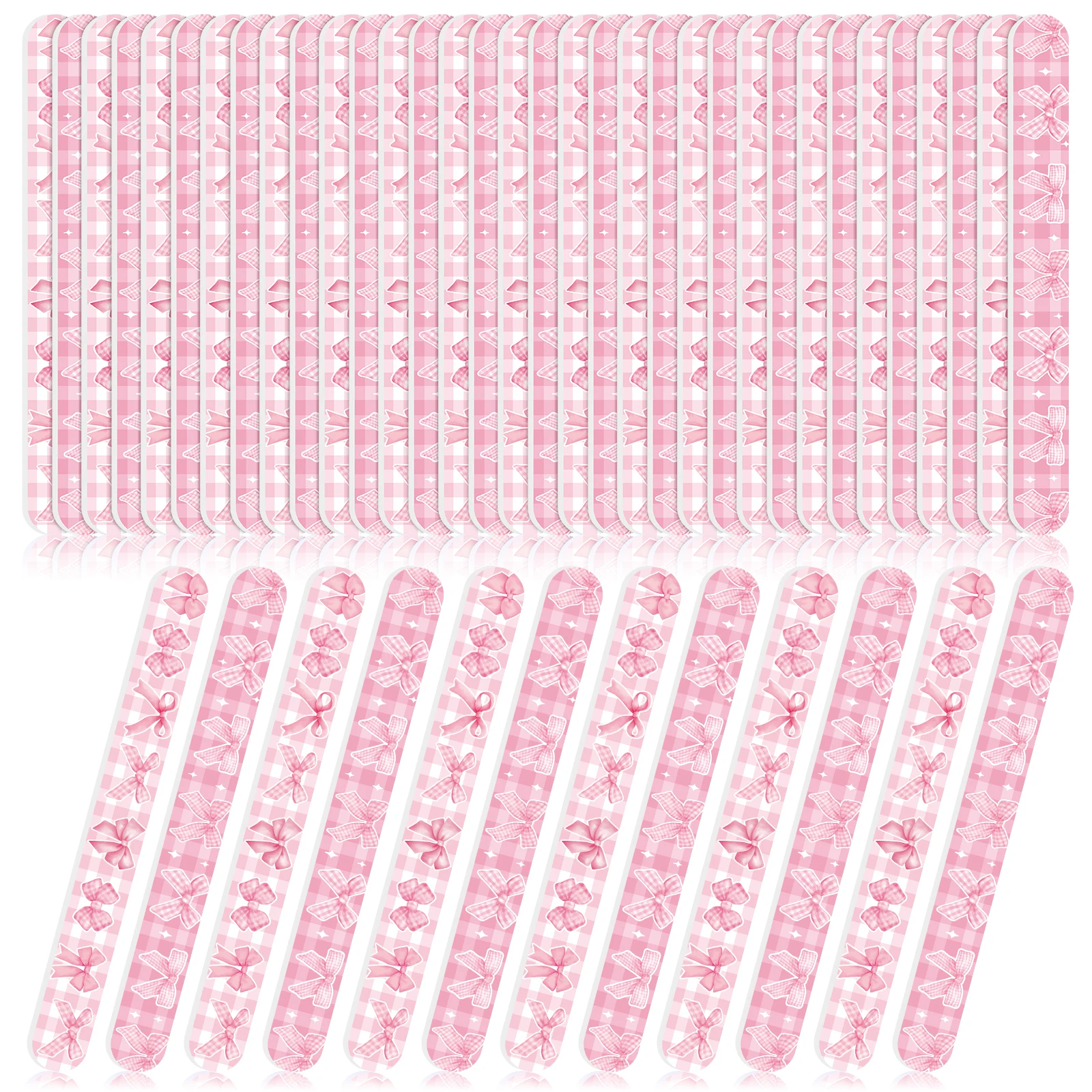 

Guest Gift For Wedding Bridal Shower Party Favors Return Gifts- 48 Pack Bulk Pink Bow Nail Files 7 Inch Fingernails Emory Boards