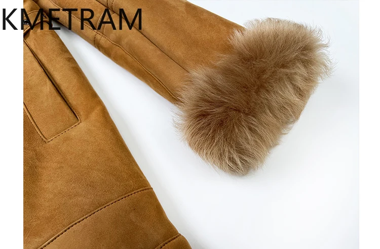 หนังแกะธรรมชาติขนสัตว์ Double Faced เสื้อขนสัตว์ผู้หญิงยาวขนสัตว์จริงฤดูหนาวแจ็คเก็ตหนังเสื้อผ้าผู้หญิง 2025 ба