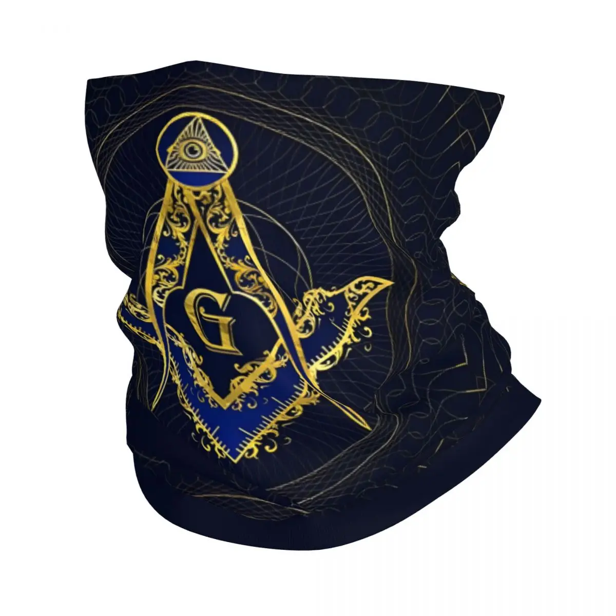 Freemasonry Symbol Square And Compasses Thin Bandana Neck Gaiter Wrap Scarf Headband Neck Cover