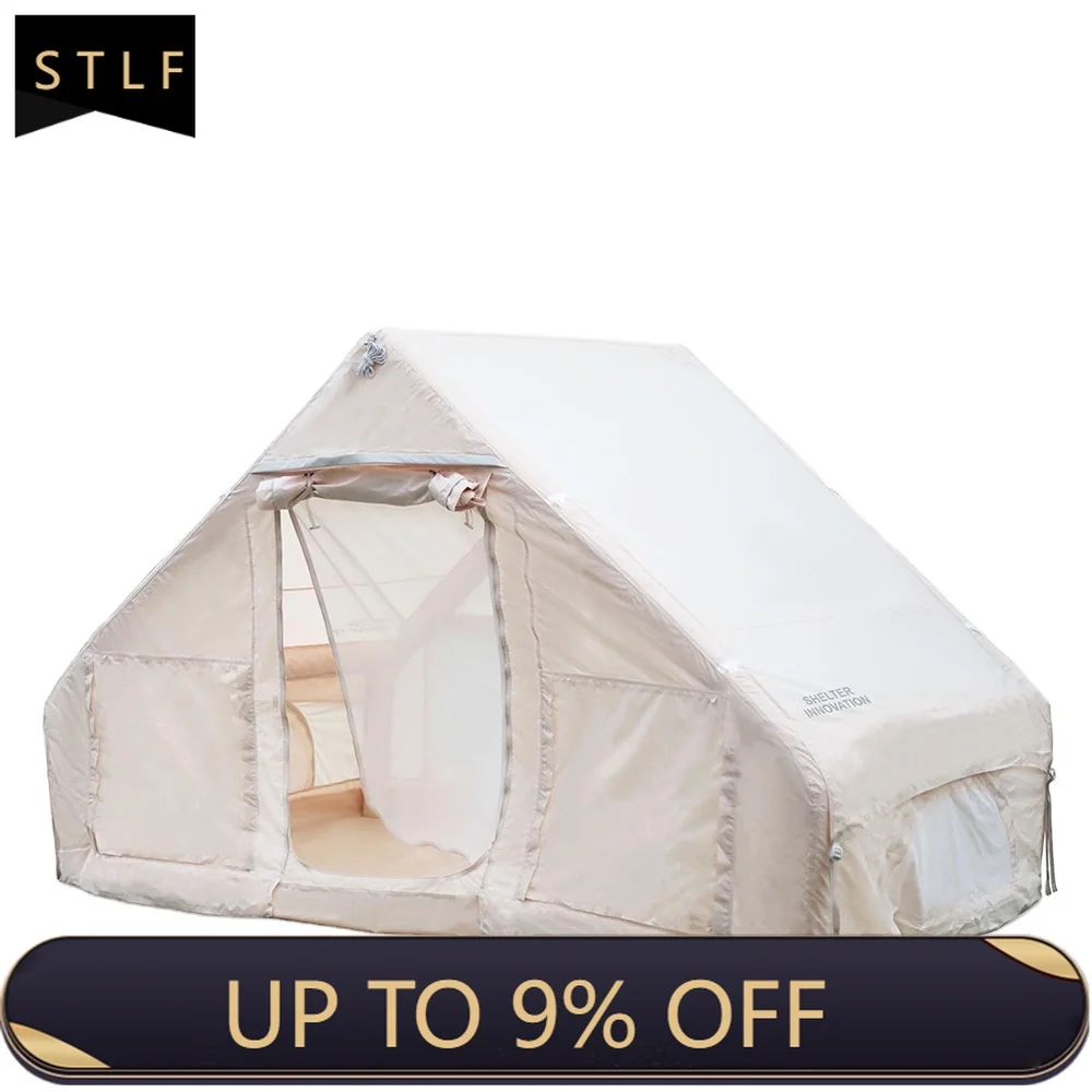 

Inflatable Camping Tent SHELTER 2-4 Person 4-Season Waterproof Windproof Oxford Fabric Quick Automatic Opening Glamping Tent wit