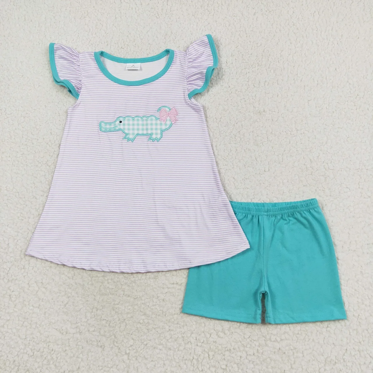 Wholesale Children Embroidery Two Pieces Outfit Toddler Kid Shorts Strawberry Watermelon Popsicles Baby Girl Summer Sets Clothes