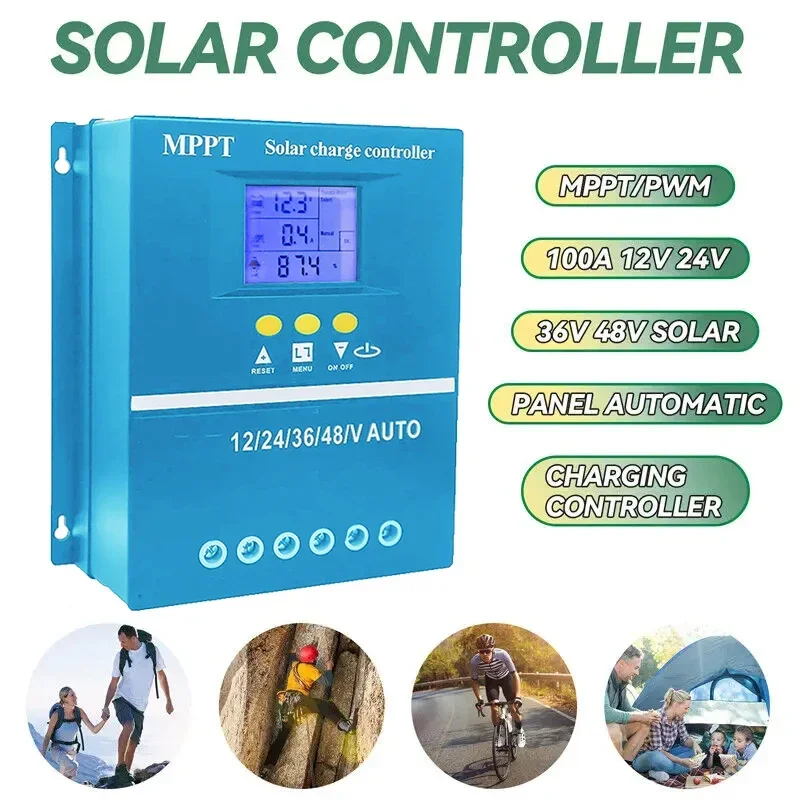 

Контроллер заряда солнечной батареи MPPT 60A 70A 80A 90A 100A 12V 24V 36V 48V Автоматический регулятор зарядного устройства для солнечной панели для свинцово-кислотных/литиевых