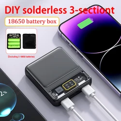 3pcs 18650 Battery DIY Power Bank Case Charge Storage Box Dual USB Type C Android Micro USB Fast For iPhone Xiaomi