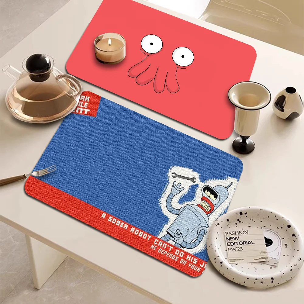 

F-FuturamaS New Super Absorbent Coffee Dish Kitchen Absorbent Draining Mat Drying Mat Quick Dry Bathroom Placemat