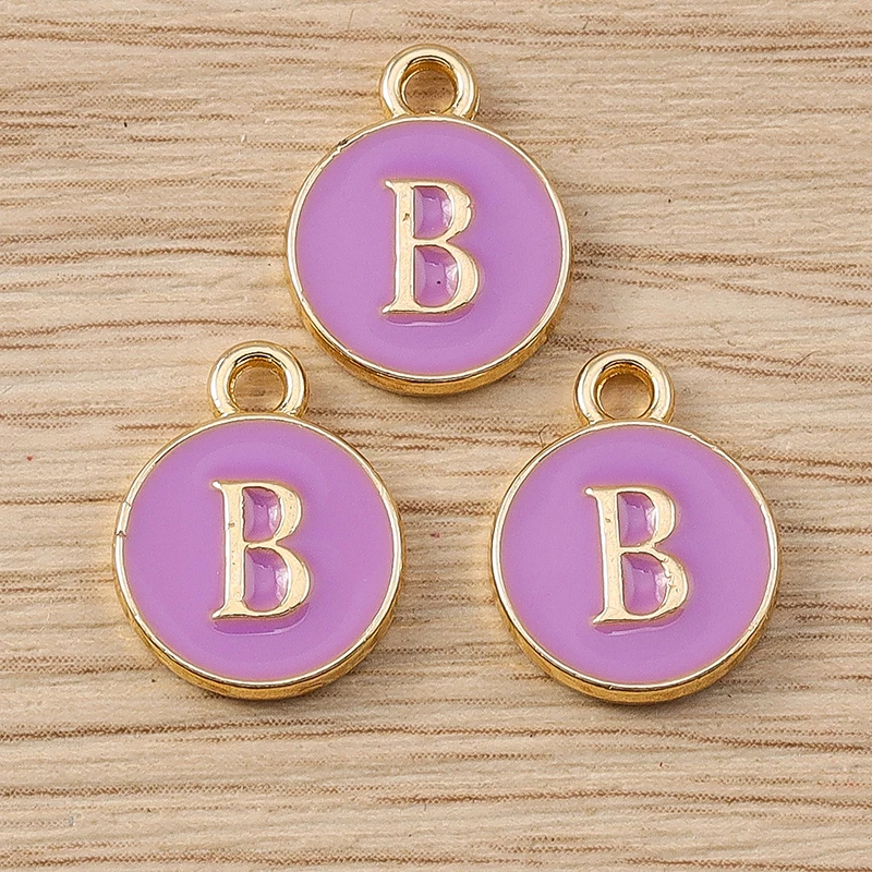 10 Stück 11 x 14 mm niedliche Emaille 26 A-Z Alphabet Buchstaben Charms Anhänger für Schmuckherstellung Ohrringe Halsketten DIY Bastelzubehör – Detail 4