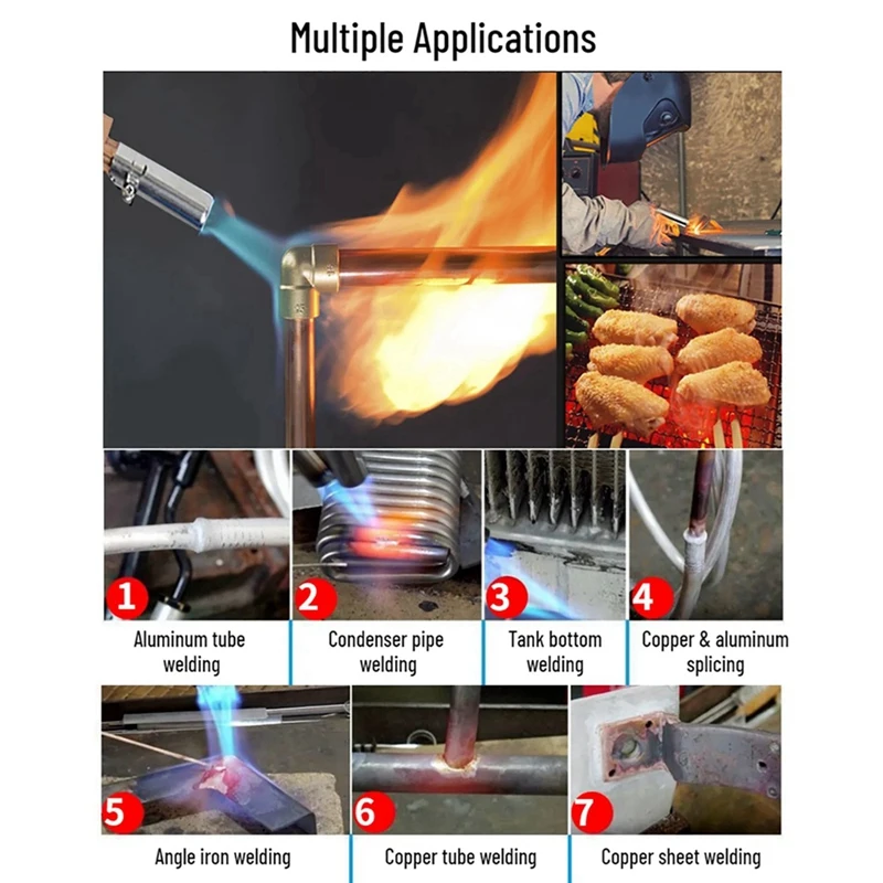 Herramienta de soldadura de aluminio y cobre AA81, soplete de Gas propano licuado para soplete de Gas de fusión de metales preciosos