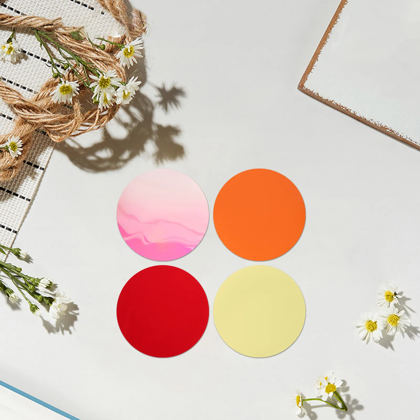 20Pcs Adhesive Color Filter Sheets Vibrant Warm Sunset Effect Light Diffuser Film for Bedroom Stage Photography Gel Light
