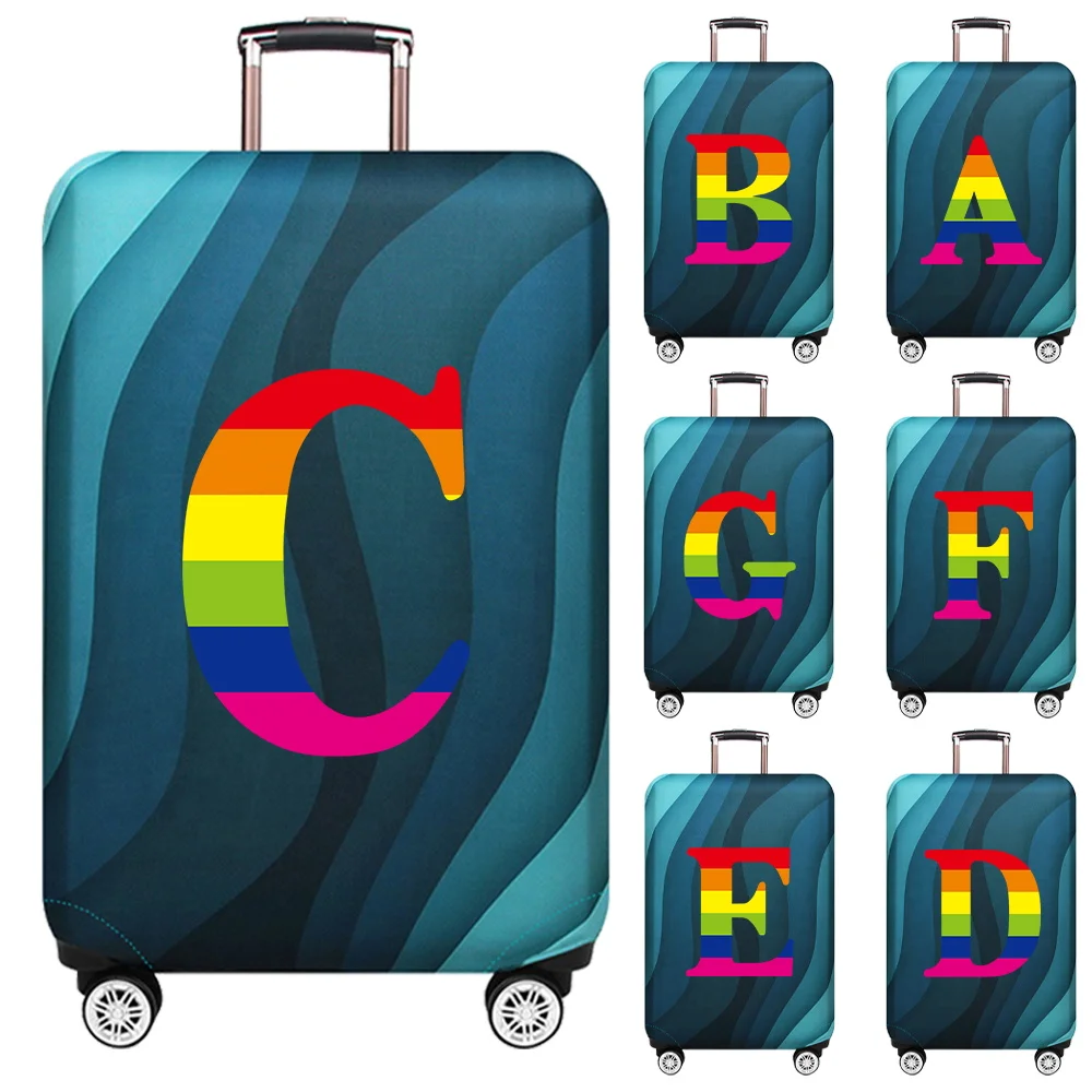 

Luggage Protective Cover Stretch Fabric Luggage Protective Covers Dust Cover Anti-Scratch Suitcase Covers Rainbow Letter Series