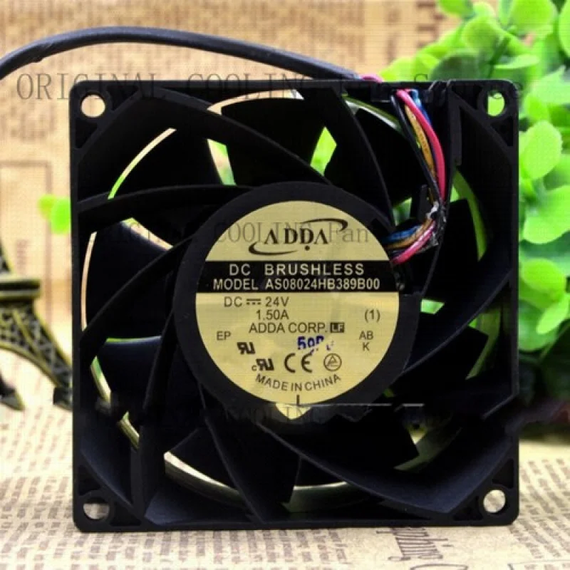

B+ for ADDA AS08024HB389B00 DC24V 1.50A 8038 8cm 4wire Industrial Cooling Violent fans