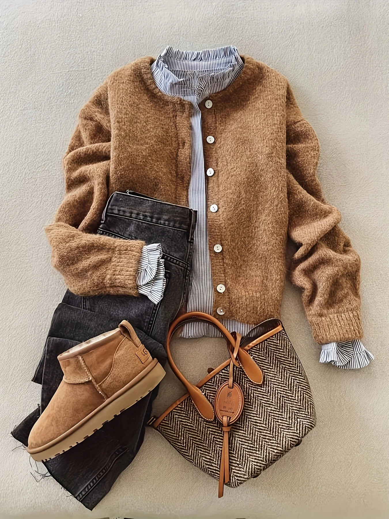 Cardigan en alpaga haut pour femme, pull à la mode, en laine douce et chaude à manches longues