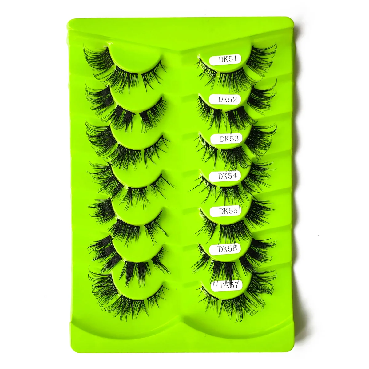 Yiernuo 7 pairs Cat Eyelashes Natural False Eyelashes Cross Cluster Fairy 3D Faux Fox Lashes Extension