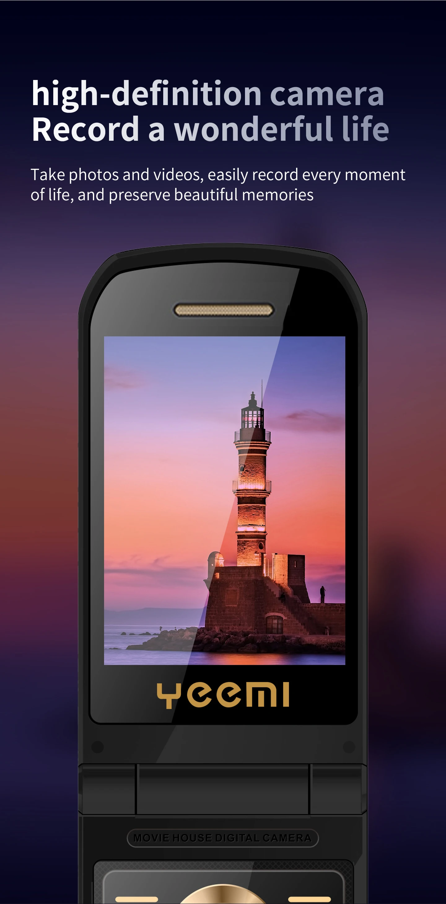 S7A 2G YEEMI Flip CellPhone 2.4inches MTK HD Screen GSM Dual SIM Card 1000mAh Mp3 Mp4 FM 8W Camera Type-C 2G Mobile Phone