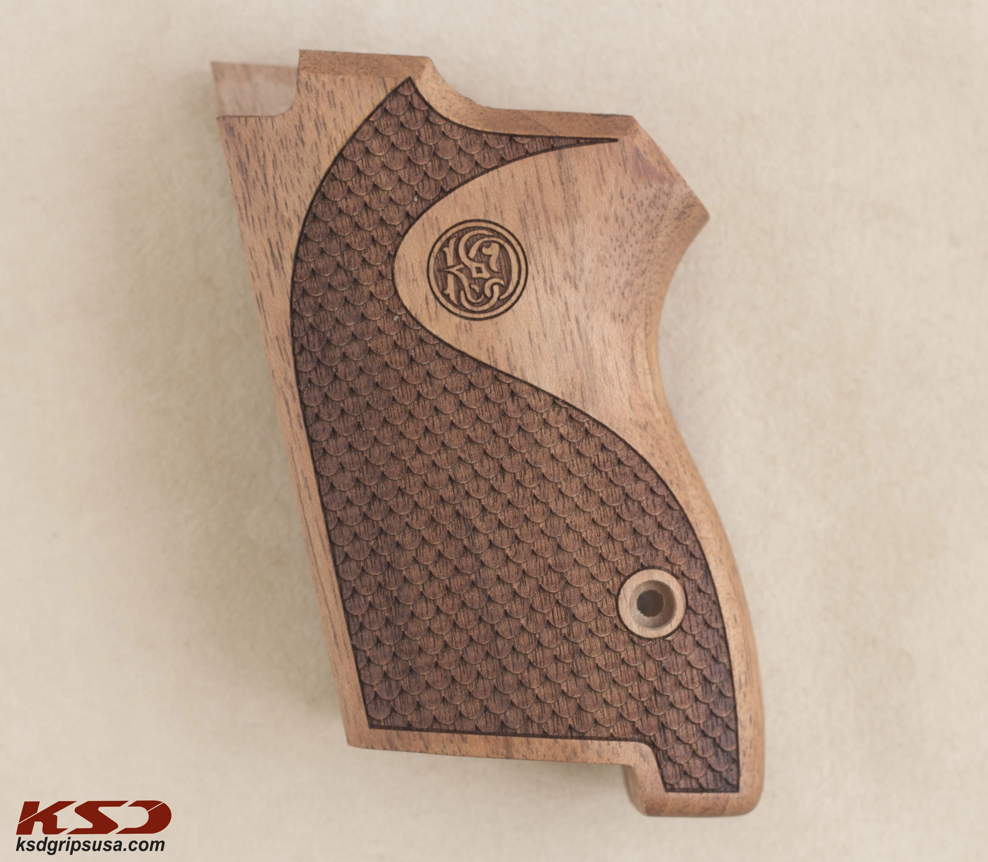 KSD Brand Smith Wesson CS45 Compatible Walnut Grips Dragon Skin