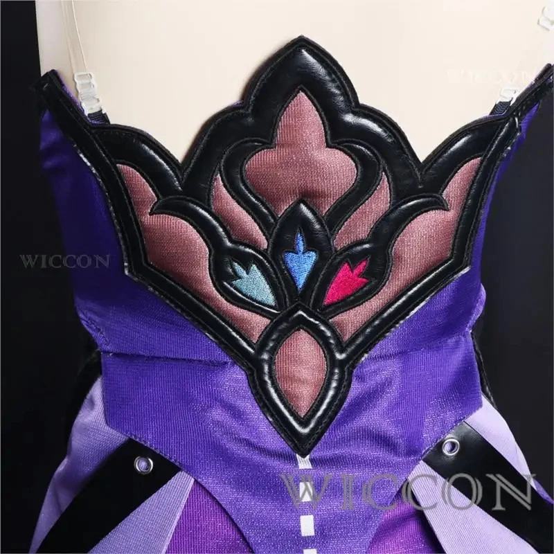 x;3,c'5\b/Honkai Star Rail Black Swan Cosplay Costume Wig Purple Dress Uniform Headwear Garden of Recollection Hallowe5'g,7\j'8/ view 4