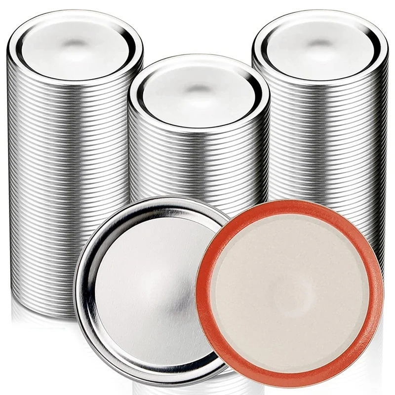 

Mouth Canning Lids For Mason Jars Split-Type Jar Lids Leak Proof And Secure Canning Caps With Silicone Seals