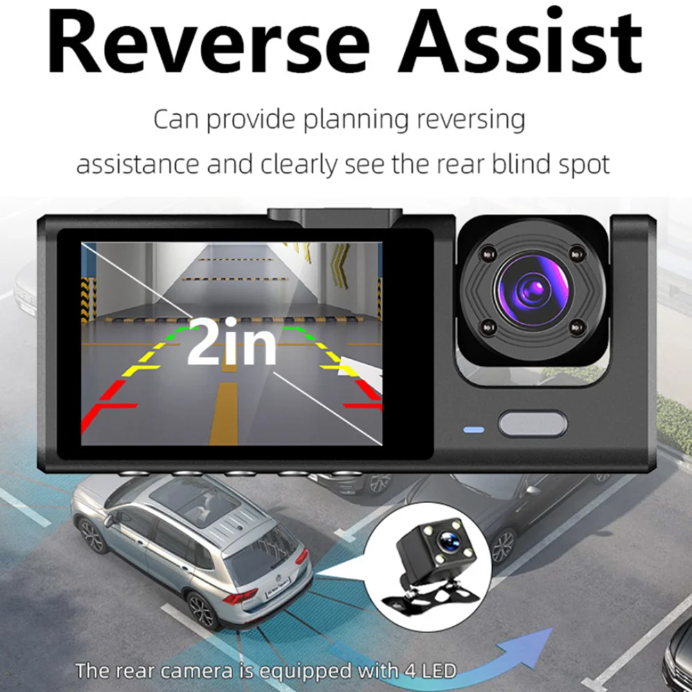 1080P WiFi Car Dvr 2/3 Camra DashCam for Cars Camera for Vehicle Recorder Video Front Optional Rear Camera Night Vision Dashcam image 6