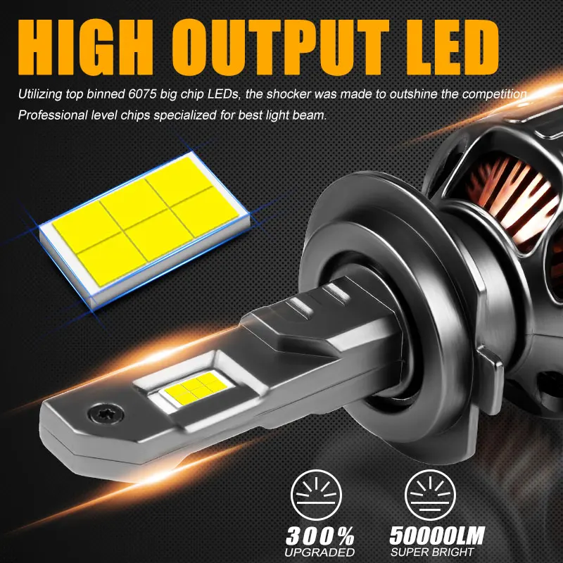 150w 50000lm h7 h11 lâmpada led para farol 9005 9006 turbo faróis 6000k lâmpada branca para acessórios de lâmpada automática