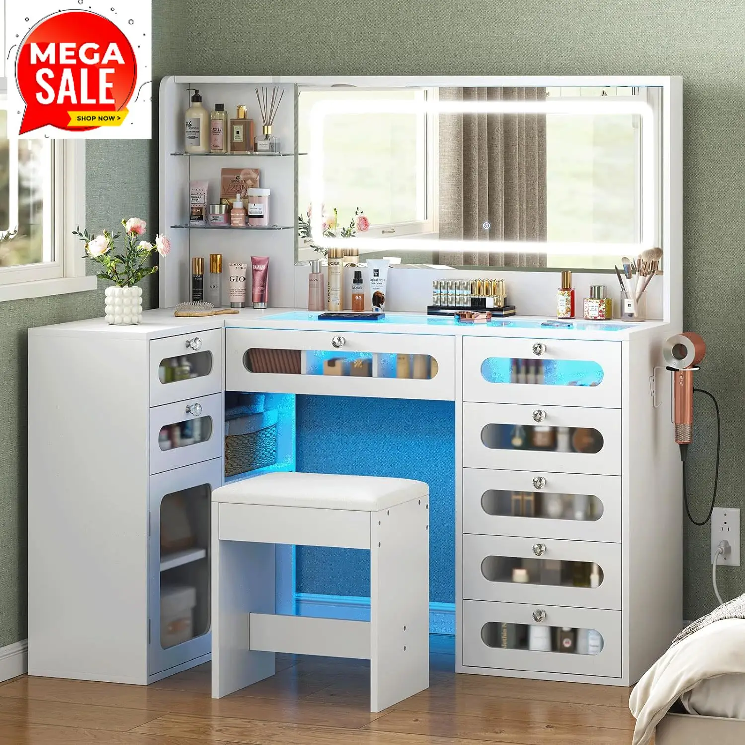 Vanity Desk With Mi…