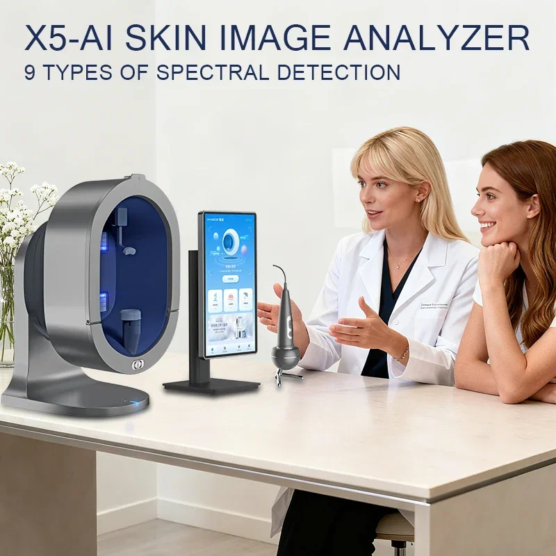 

Цифровой анализатор кожи и волос 3D Facial X5 с УФ-камерой и сканером для комплексной диагностики кожи лица (модель 2026 года)