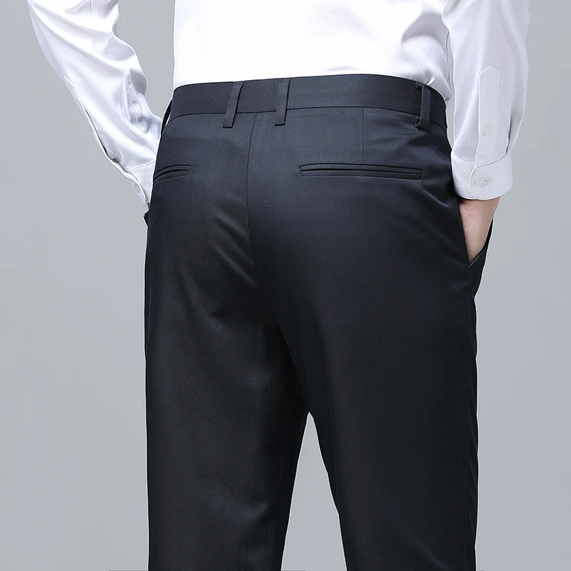 New Men'S Spring Summer Business Casual Pants Fashion Comfortable Versatile Skin Friendly Breathable Wrinkle Resistant Trousers