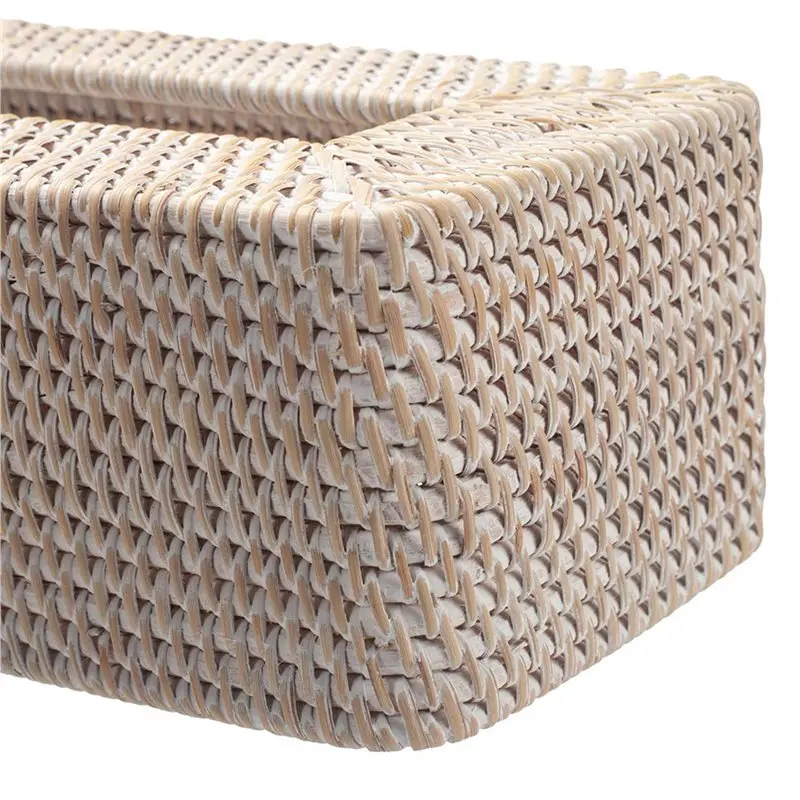 2X Rattan Tissue Box Cover, Rectangular Wicker Tissue Box Holder, Decorative Woven Facial Tissue Holder For Home Office-B61B