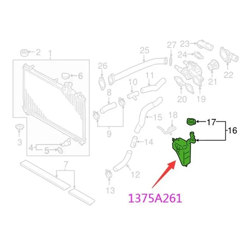 1375A261 1375A467 Coolant Reservoir Overflow Bottle For Mitsubishi Outlander III 2012-2016 GF2W GF3W GF7W GF8W GG2W