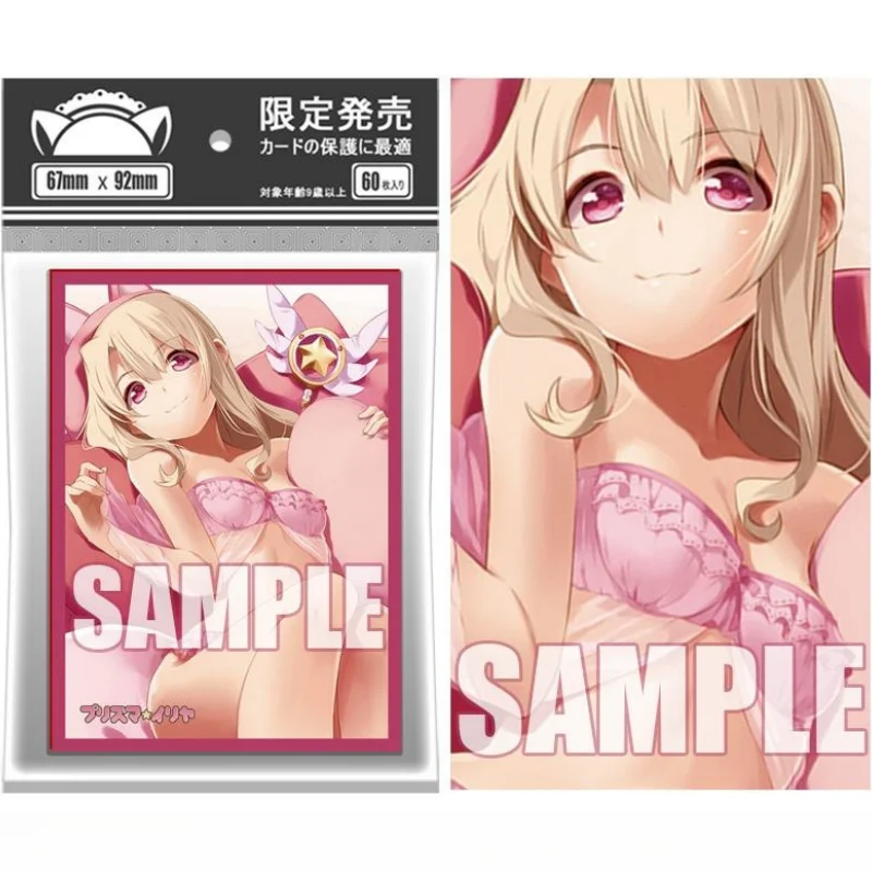 60Pcs/Set Anime Cards Sleeves PTCG Kafuu Chino Illyasviel Rem Nakano Miku Chizuru Self Made Anime Game Collection Protector Gift