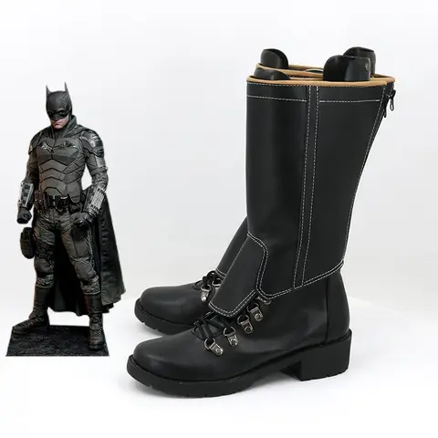Anime Cosplay Shoes Movie The Dark Knight Bruce Wayne Boots Halloween Costume Accessories Props Made