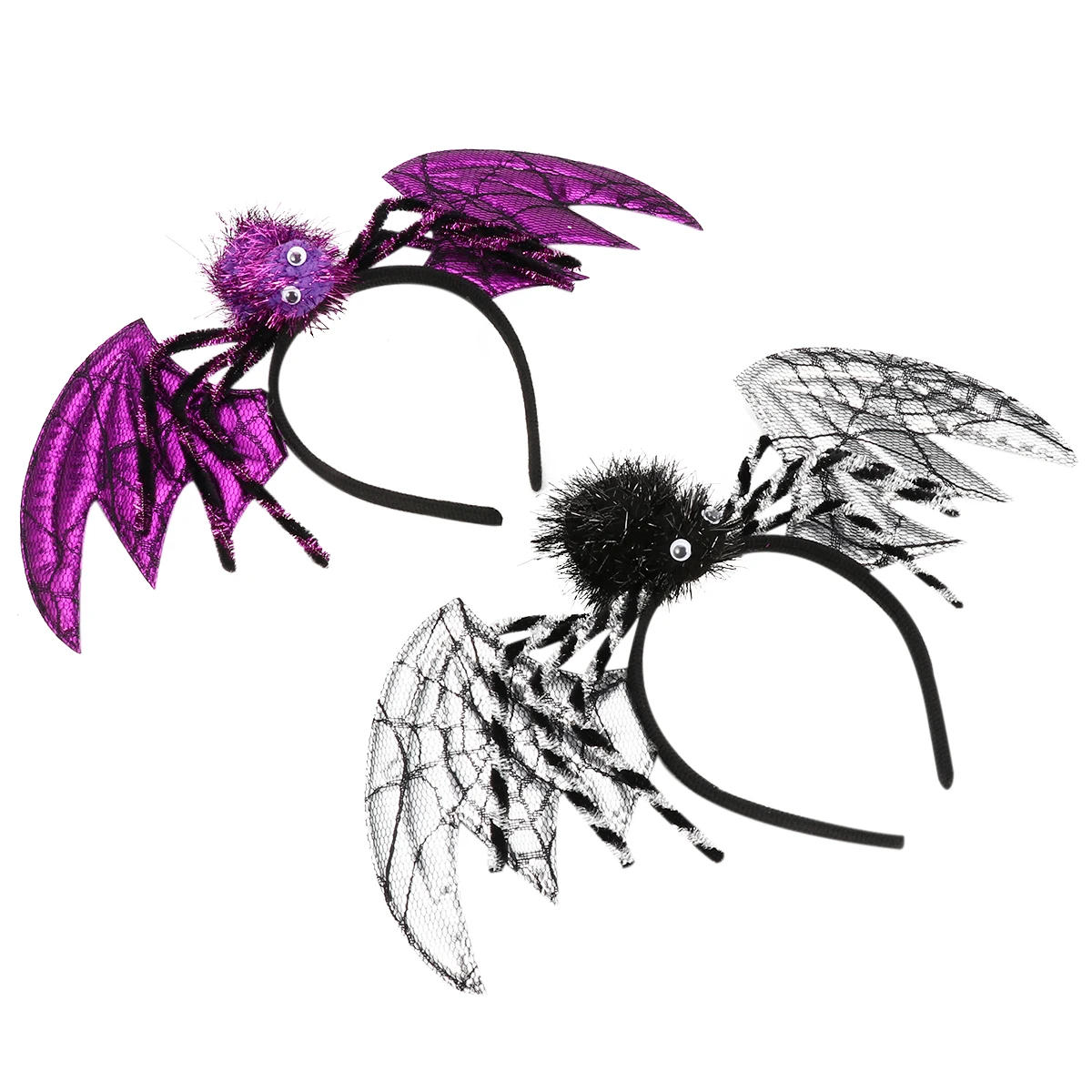 

2pcs Halloween Bat Headband Spider Hair Hoop Durable Party Accessory Universal Size For s Adults Costume Decoration Gift