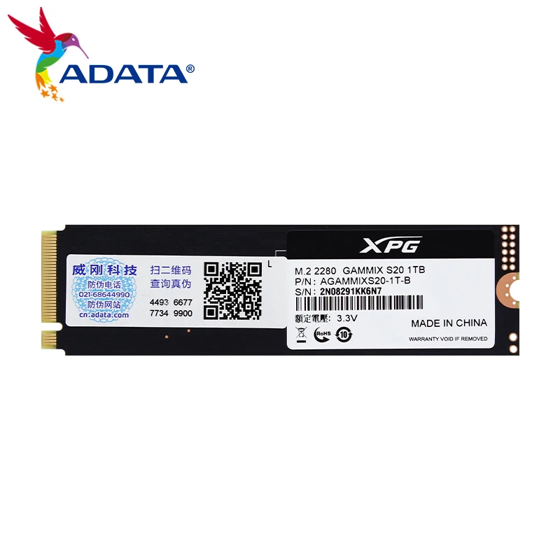 ADATA XPG SSD S20 PCIe Gen3x4 M.2 2280 NVMe dysk półprzewodnikowy 256GB 512GB 1TB wewnętrzny SSD na pulpicie oryginalne dysk twardy