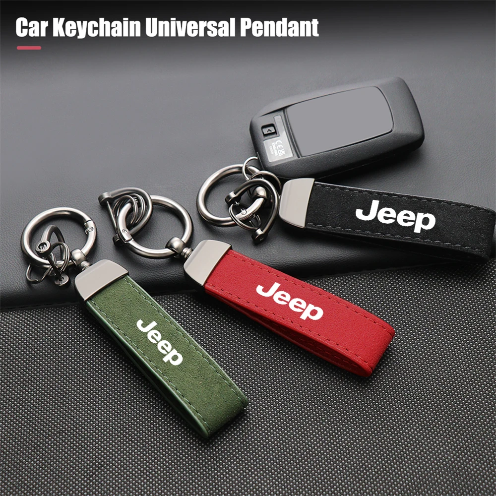 

PU Leather Car Keychain Key Ring Holder Keyring key pendant For JEEP Grand Cherokee Renegade Trail Wrangler Compass Accessories