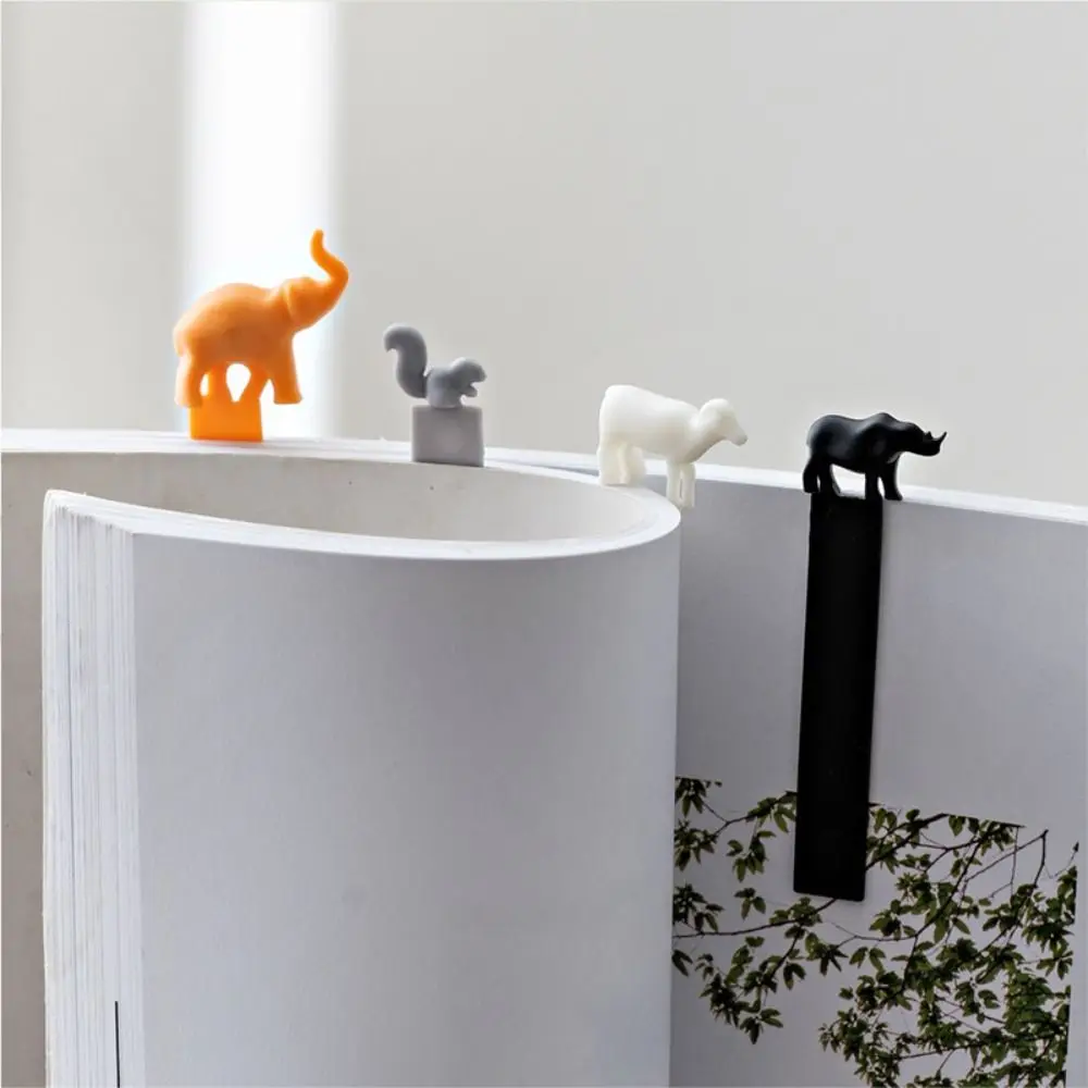 Elephant Horse Dog 3D Animal Bookmarks 5pcs/set Pagination Mark Animal Shaped Corner Page Marker Reading Bookmark Book Lovers