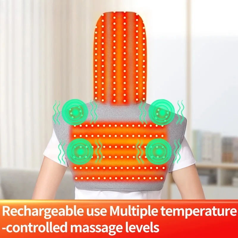 

Red Light Electric Heating Hooded Vest Support Thermal Waterproof Adjustabe Massage Warmer Brace Warm Jacket Back Massage
