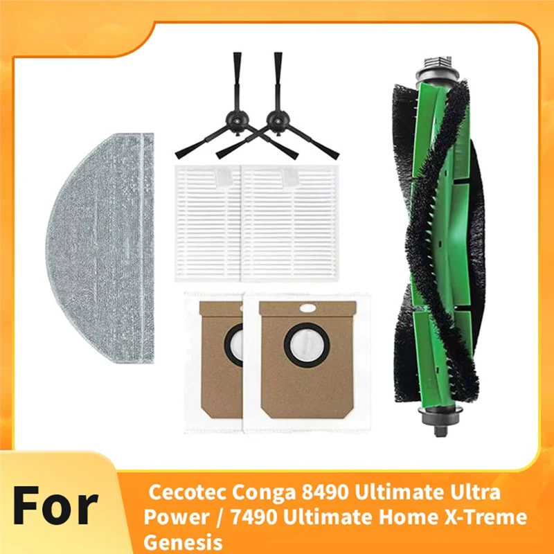 A74g-para cocotec conga 8490 final ultra power/7490 final home x-treme genesis escova lateral principal mop sacos de pó para aspiradores