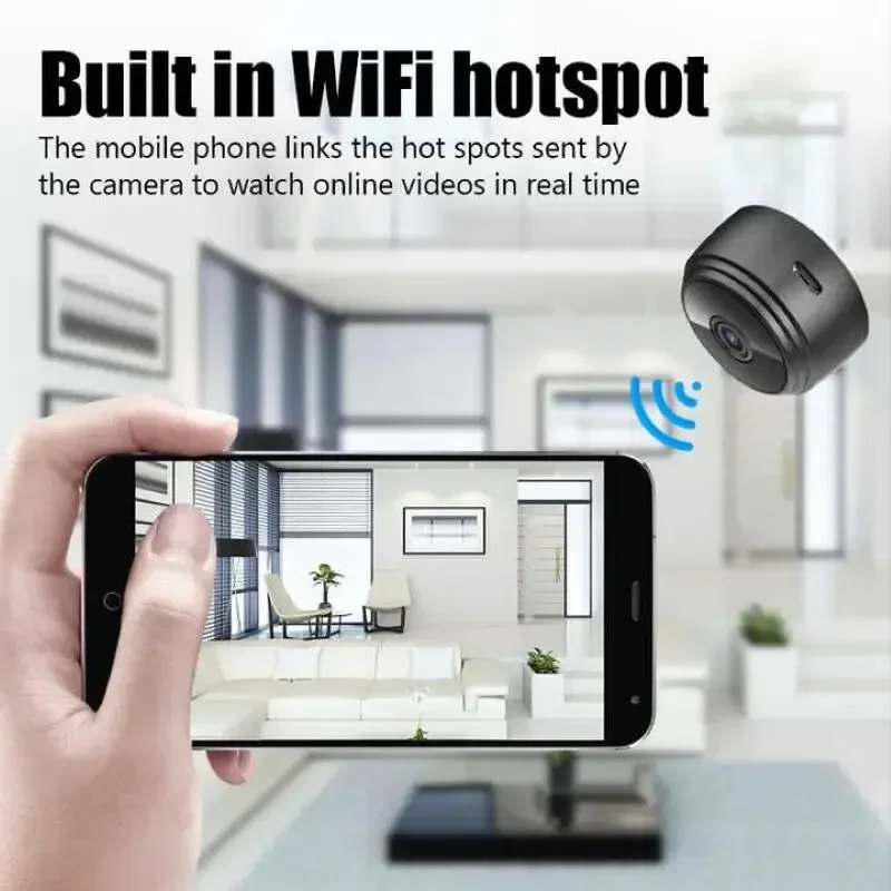 Mini caméra A9 WiFi HD 1080p, moniteur de sécurité sans fil pour la maison, version nuit, protection vidéo, caméscopes intelligents à distance