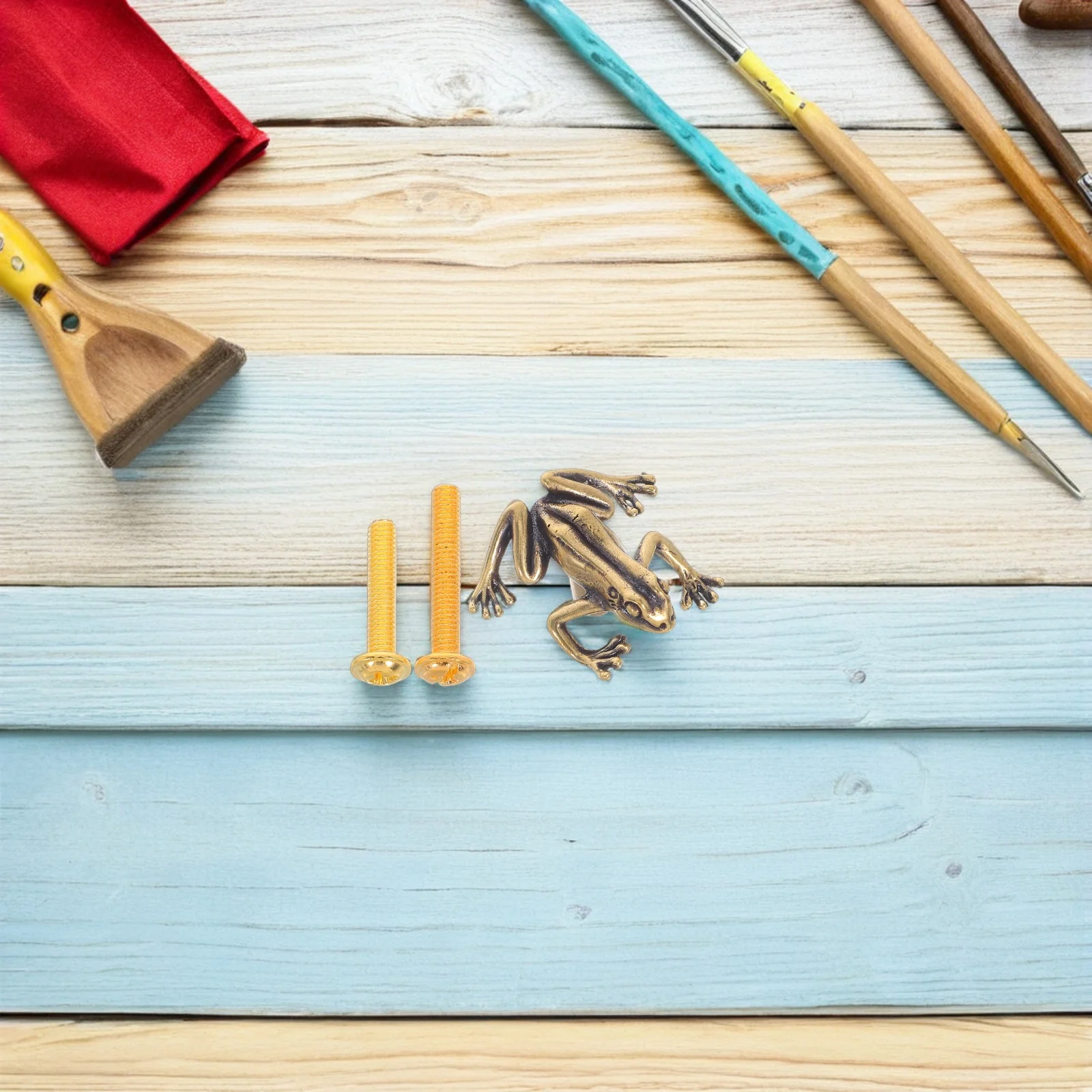 

2Pcs Brass Frog Drawer Pulls Vintage Cabinet Knobs for Dressers Wardrobes Unique Design Solid Brass Handles Frog Cabinet Knobs