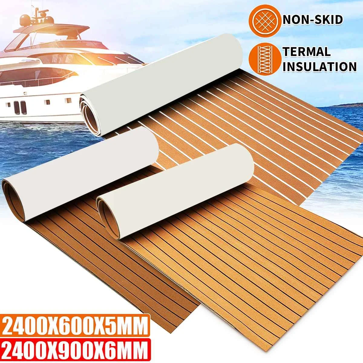 

Self-Adhesive EVA Foam Marine Boat Yacht Flooring Faux Teak Sheet Pad Boat Decking Decor Mat