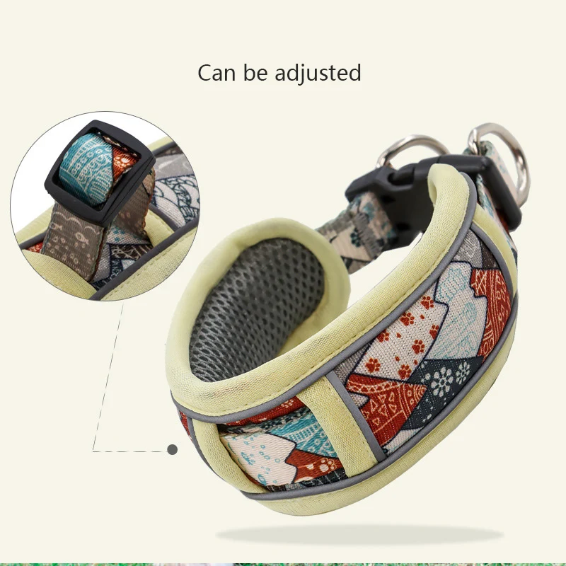 Pet Dog Collar Personalized Print 4cm 6cm Wide Martingale Collars Reflective Breathable Nylon Dog Necklace for Small Large Dogs